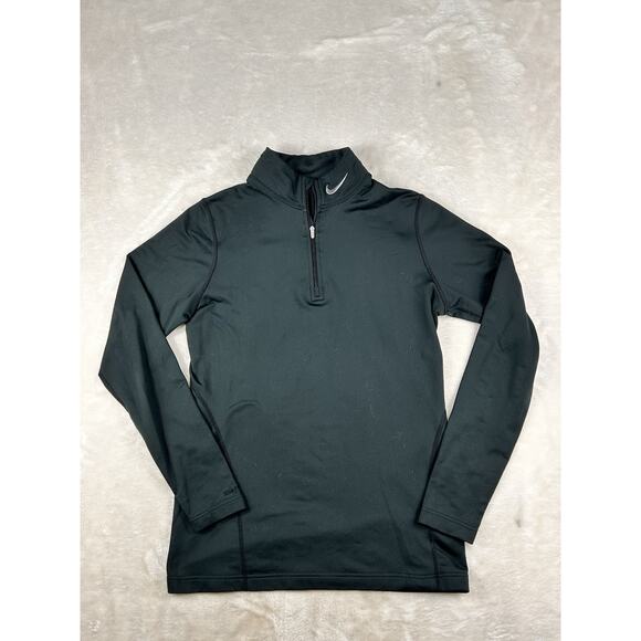 Women's Nike Fit Hyper Warm 1/3 Zip Pullover 284313-010 Large Black Running - Picture 1 of 7